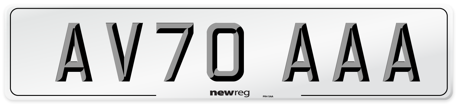 AV70 AAA Number Plate from New Reg